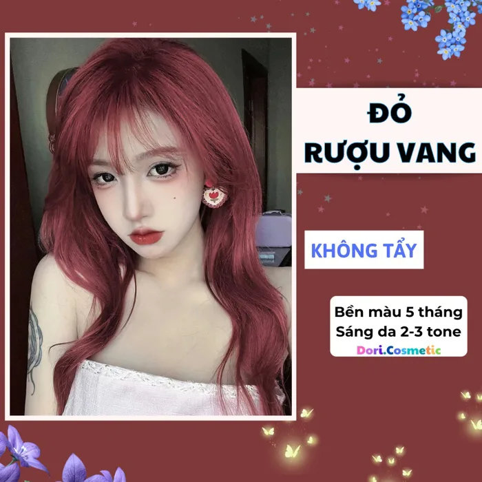 thuốc nhuộm tóc màu đỏ rượu vang . combo thuốc nhuộm tóc tại nhà