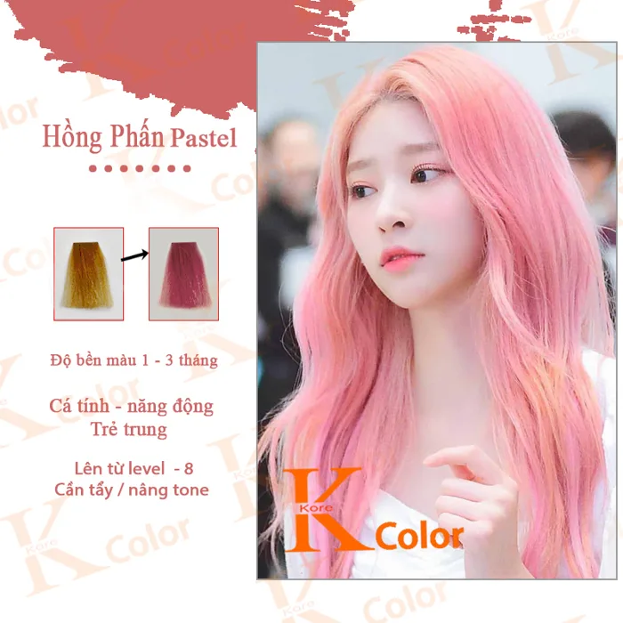 Thuốc nhuộm tóc màu HỒNG PASTEL (đã bao gồm thuốc tẩy) Kcolor - Lazada | Lazada Việt Nam