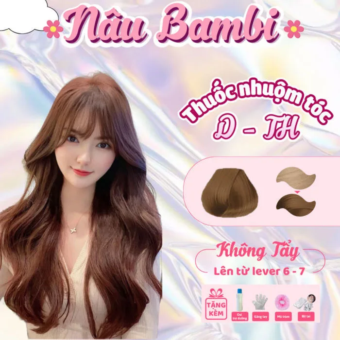 Thuốc Nhuộm Tóc Màu Nâu Bambi Lên Màu Siêu Đẹp Không Cần Tẩy Tóc | Lazada  Việt Nam