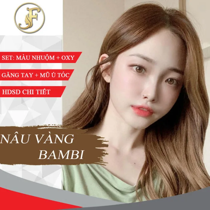 Thuốc Nhuộm Tóc Màu Nâu Vàng Bambi -lên từ nền nâu- tặng oxy - Lazada |  Lazada Việt Nam
