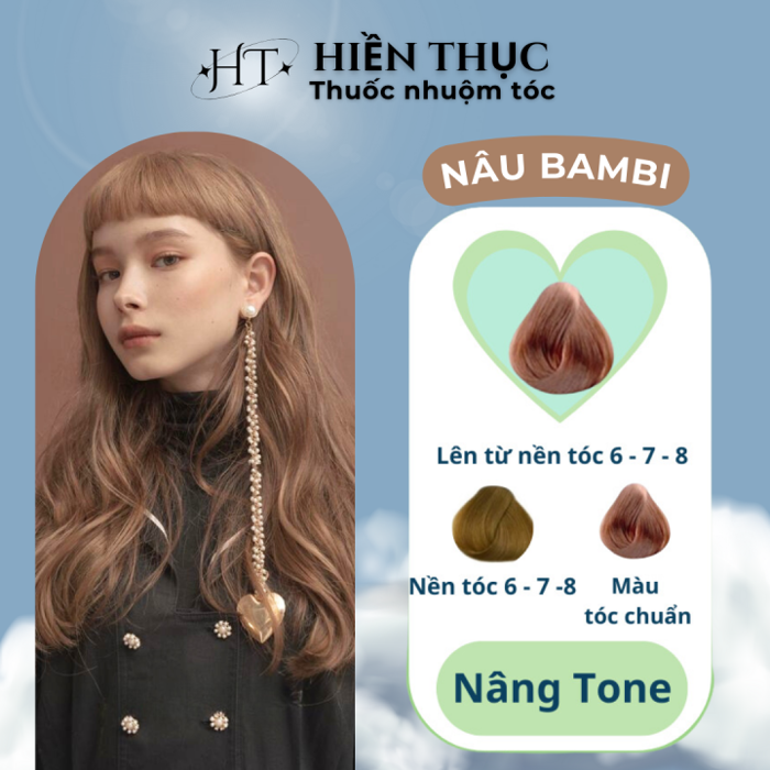 Thuốc nhuộm tóc màu Nâu Bambi tặng kèm dụng cụ nhuộm tóc | Thuốc nhuộm tóc  Hiền Thục | Lazada Việt Nam