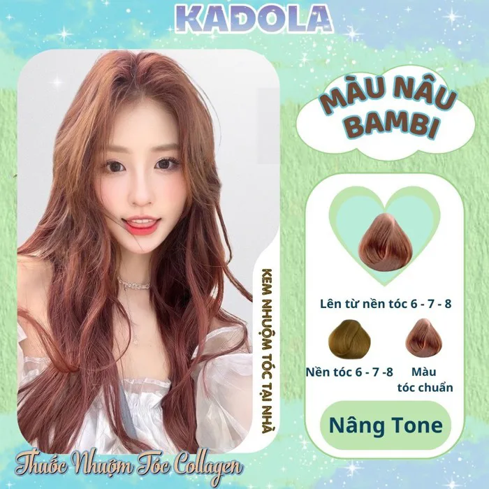 Thuốc Nhuộm Tóc Màu Nâu Bambi Lên Màu Siêu Đẹp Không Cần Tẩy Tóc - Thuốc  Nhuộm Tóc Kadola Siêu Dưỡng