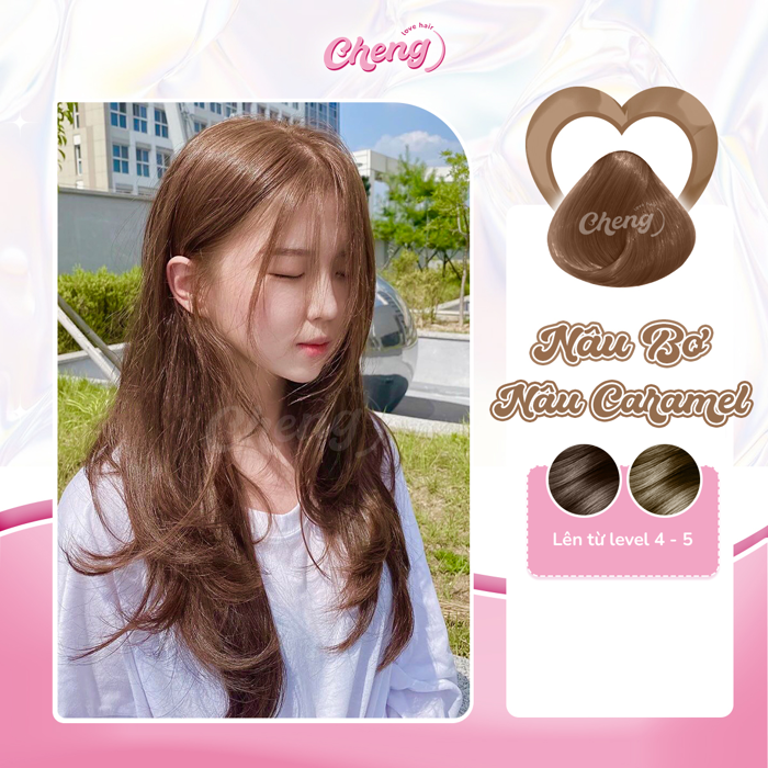 Thuốc Nhuộm Tóc Màu NÂU CARAMEL - NÂU BƠ Không Tẩy - Cheng Love Hair