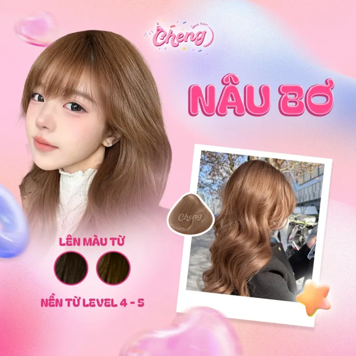 Thuốc Nhuộm Tóc Màu NÂU CARAMEL - NÂU BƠ Không Tẩy | Chenglovehair,  Chenglovehairs