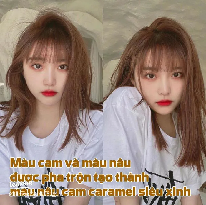 Màu tóc nâu cam caramel: gợi ý nhuộm nâu caramel nữ đẹp, thanh lịch đi làm