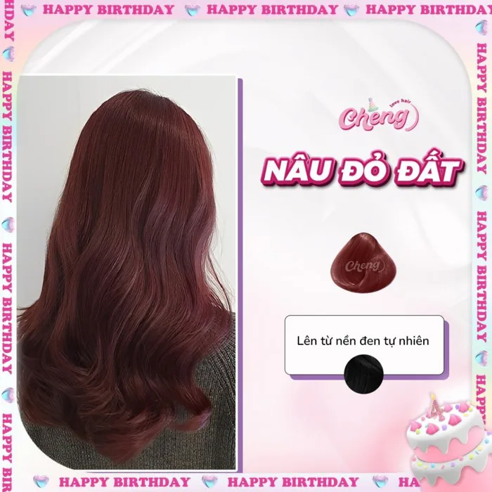 Thuốc nhuộm tóc màu NÂU ĐỎ ĐẤT không cần tẩy tóc | Chenglovehairs, Chenglovehair, Chengloveshair