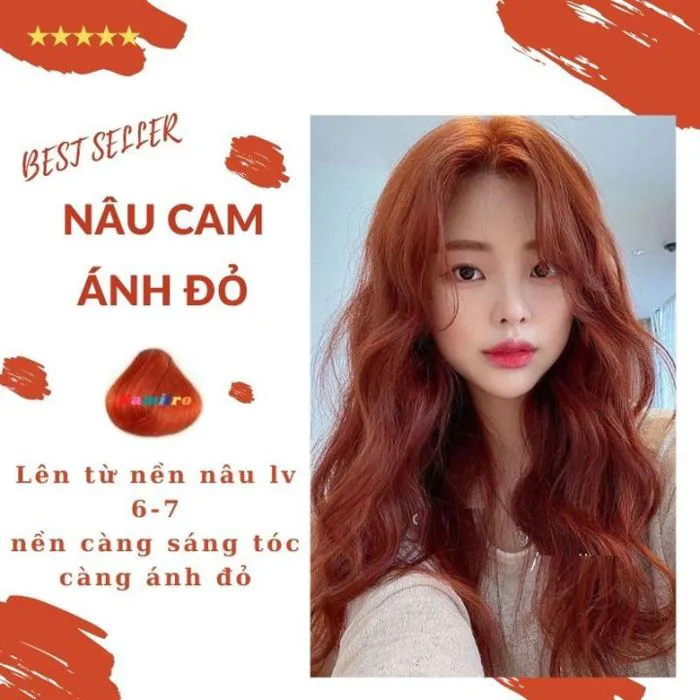 [Hot] Thuốc Nhuộm Tóc Màu Nâu Cam Đất Dark Golden Copper
