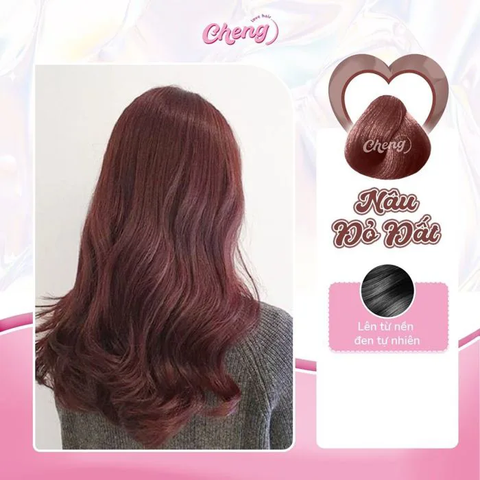nhuộm tóc màu NÂU ĐỎ ĐẤT không cần tẩy tóc