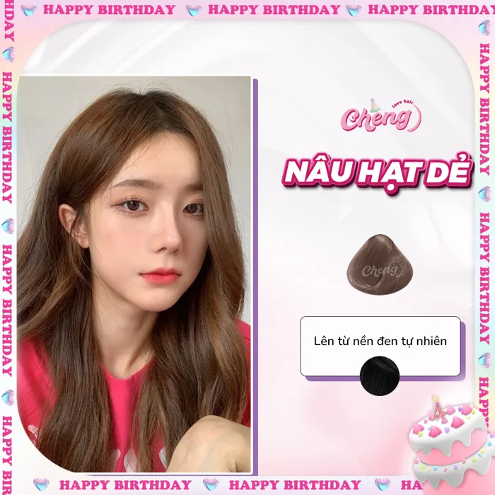 Thuốc Nhuộm Tóc Màu NÂU HẠT DẺ Không Tẩy - Cheng Love Hair