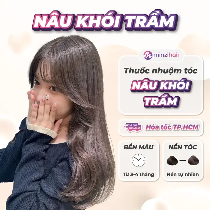 Thuốc nhuộm tóc NÂU KHÓI TRẦM - Không tẩy, không rát da