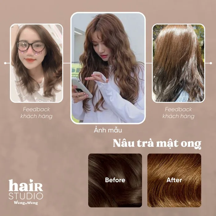 LÊN TỪ NỀN NÂU - MÀU HONEY BROWN TEA/NÂU TRÀ/NÂU MẬT ONG/NÂU TRÀ MẬT ONG)  Sản phẩm tự nhuộm tóc tại nhà - Lazada | Lazada Việt Nam