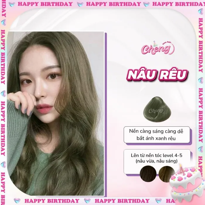 Thuốc Nhuộm Tóc Màu NÂU RÊU Không Tẩy | Chenglovehair, Chenglovehairs