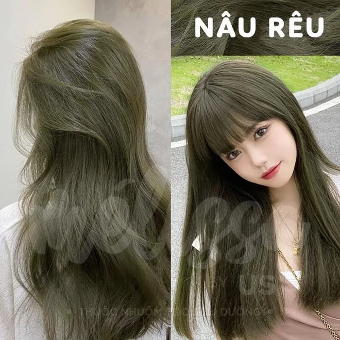 Thuốc nhuộm tóc tại nhà màu nâu rêu, rêu khói trầm kèm oxi và gang tay