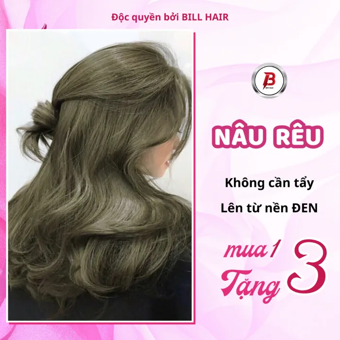 Thuốc nhuộm tóc XANH RÊU, NÂU RÊU không tẩy lên từ nền đen, tặng kèm trợ