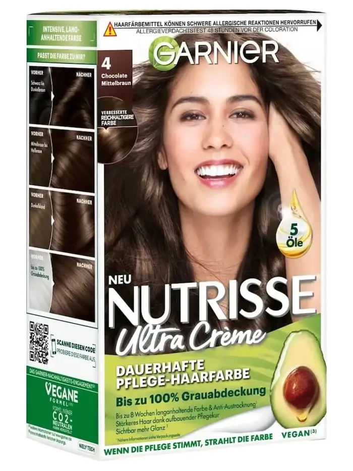 Thuốc Nhuộm Tóc Garnier Nutrisse 4 Nâu Socola Thuốc Nhuộm Tóc Garnier Nutrisse 4 Nâu Socola