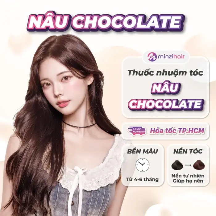 Thuốc nhuộm tóc NÂU CHOCOLATE (nâu socola) - Không Tẩy Thuốc nhuộm tóc NÂU CHOCOLATE (nâu socola) - Không Tẩy
