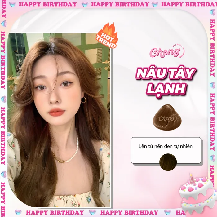 Thuốc Nhuộm Tóc Màu NÂU TÂY LẠNH Không Tẩy - Cheng Love Hair