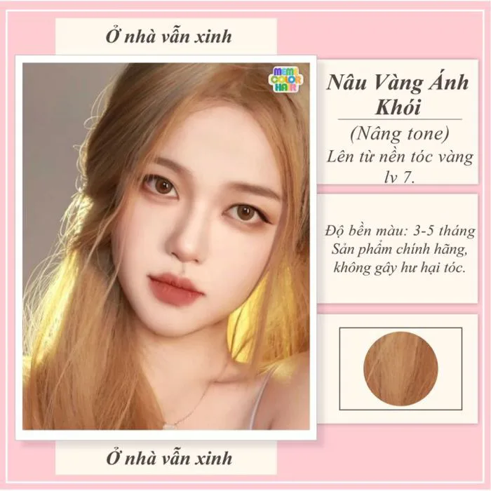 Thuốc nhuộm tóc màu nâu vàng ánh khói, tặng kèm oxy trợ dưỡng và bao tay |  Lazada Việt Nam