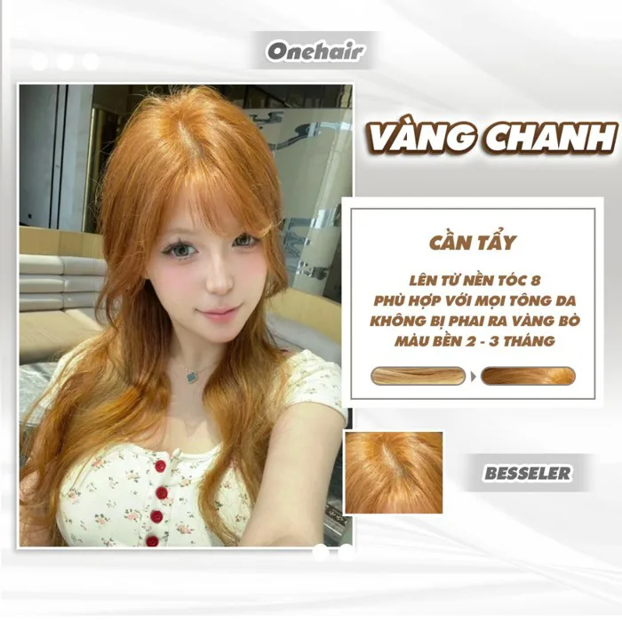 Thuốc Nhuộm Tóc Màu VÀNG CHANH Cần Tẩy - Màu Nhuộm Tóc Tại Nhà One Hair |  Shopee Việt Nam