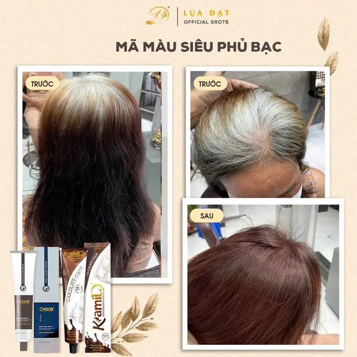PHỦ BẠC 100%-Thuốc nhuộm tóc các mã siêu phủ bạc KAMI LALITA,thuốc nhuộm  cho tóc bạc ( Kèm Oxi Trợ Nhuộm)