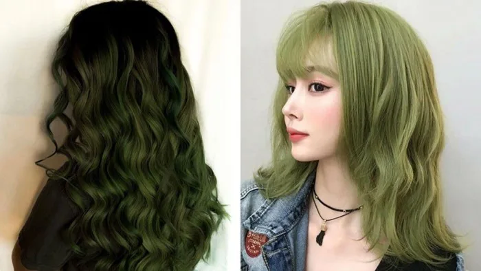 Top 15 mẫu tóc màu xanh rêu khói nữ đẹp, không thể bỏ qua