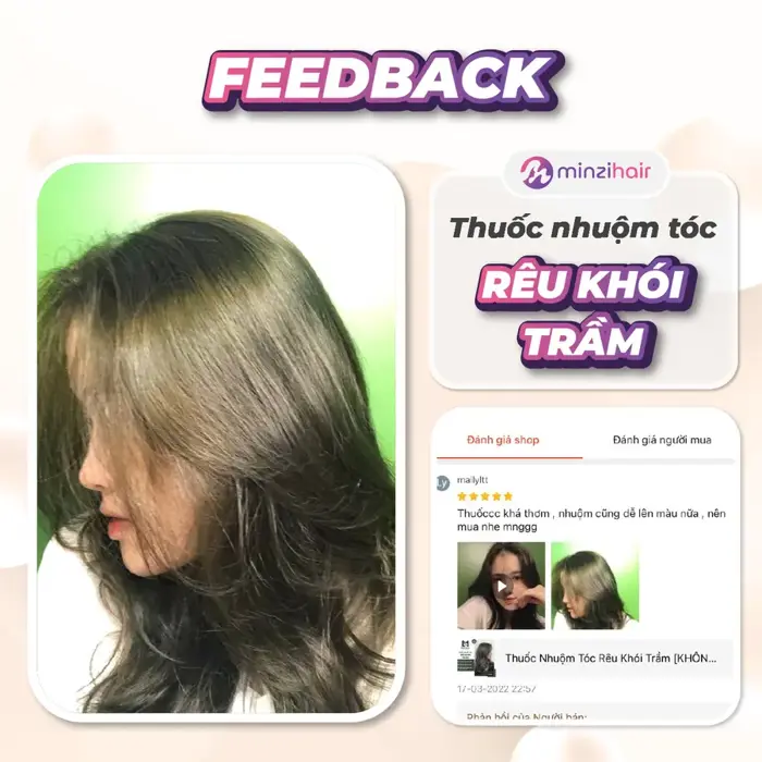 Thuốc nhuộm tóc RÊU KHÓI TRẦM - Không cần tẩy, Bền màu