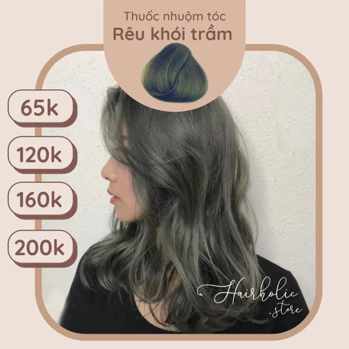 Thuốc nhuộm tóc màu Rêu Khói Trầm, màu nhuộm tóc Rêu Khói Trầm Hairholic  bền đẹp cao cấp tặng phụ kiện | Lazada Việt Nam