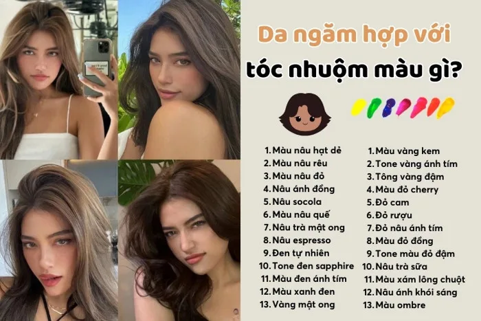 TOP 25+ màu tóc cho da ngăm CỰC TÔN DA cho nàng