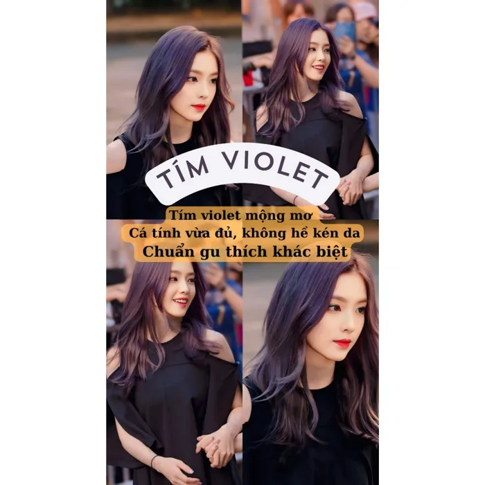 Thuốc nhuộm tóc màu TÍM VIOLET thuốc nhuộm tóc tại nhà tặng kèm găng tay và  HD NHUỘM