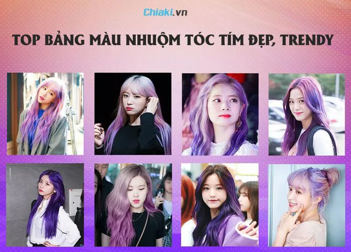 TOP 25 bảng màu nhuộm tóc tím đẹp, tôn da dẫn đầu xu hướng 2026
