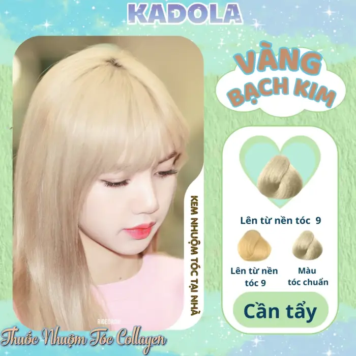 Thuốc nhuộm tóc màu vàng bạch kim KADOLA thuốc nhuộm collagen dưỡng nhiều  mềm tóc Nhuộm Tóc Thường Và Siêu Dưỡng Thuốc Nhuộm Tóc Không Gây Hại -  Lazada | Lazada Việt Nam