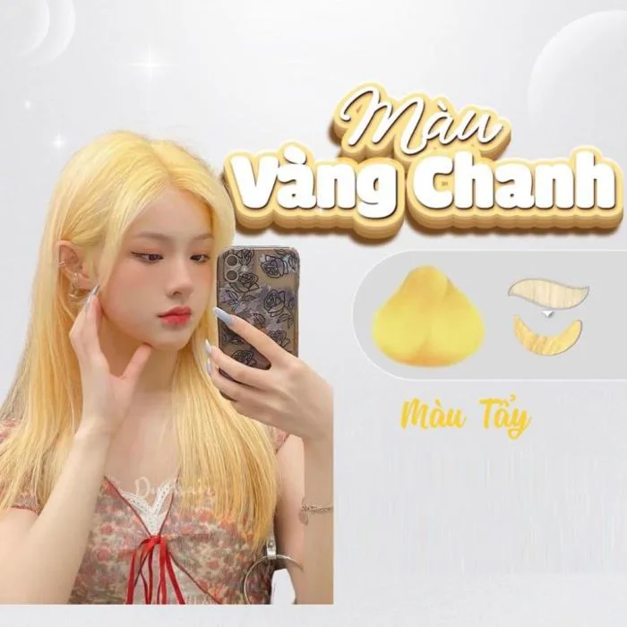 Thuốc nhuộm tóc màu vàng chanh, cần tẩy tóc – lên từ nền vàng - Tặng kèm lược, mũ trùm, găng tay | Lazada Việt Nam Thuốc nhuộm tóc màu vàng chanh, cần tẩy tóc – lên từ nền vàng - Tặng kèm lược, mũ trùm, găng tay | Lazada Việt Nam