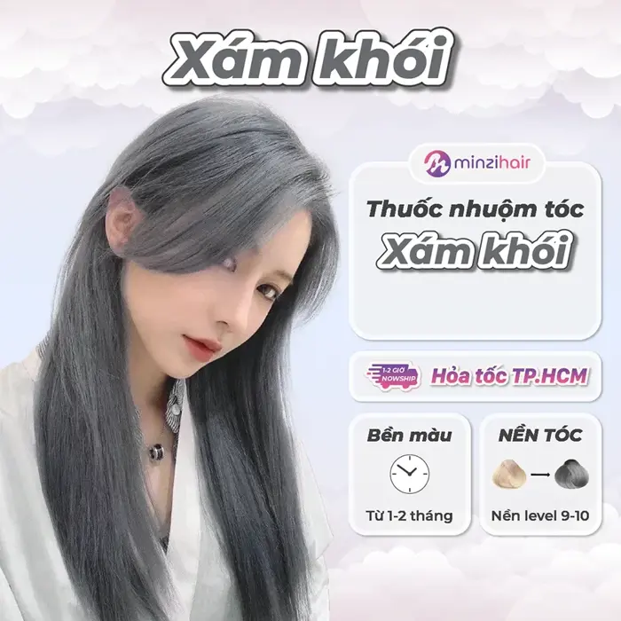 Thuốc Nhuộm Tóc Màu Xám Khói - Thuốc nhuộm tóc minzihair