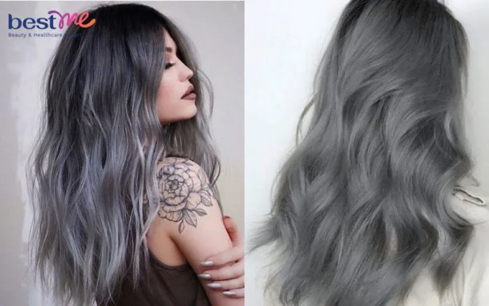 Nhuộm tóc màu xám khói hết bao nhiêu tiền? Tẩy mấy lần?