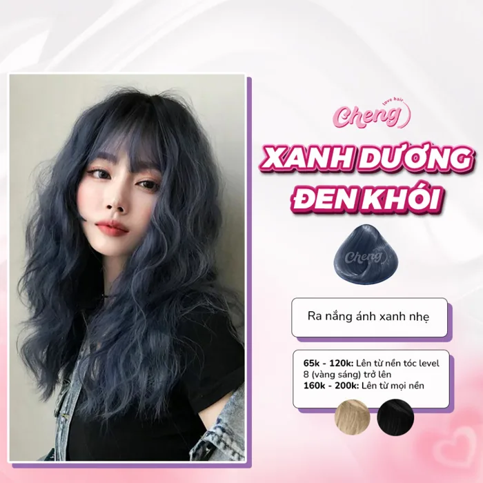 Thuốc Nhuộm Tóc Màu XANH DƯƠNG ĐEN KHÓI, Xanh Đen Khói Không Tẩy |  Chenglovehair, Chenglovehairs