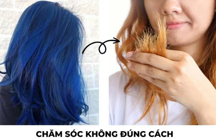 Nhuộm màu tóc xanh dương phai ra màu gì? Làm sao để lâu phai?