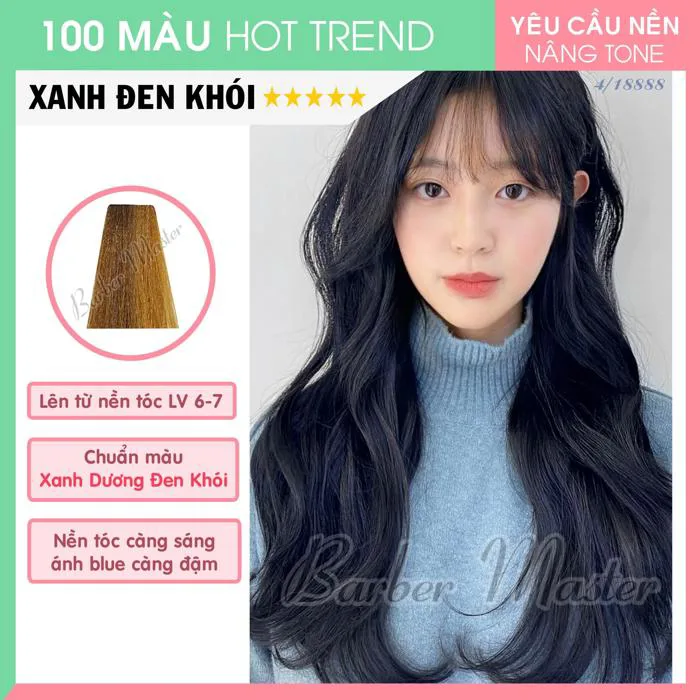 Thuốc nhuộm tóc màu Xanh Đen Khói Barber Master Color không cần tẩy, lên  chuẩn màu | Thankinhtoc.vn