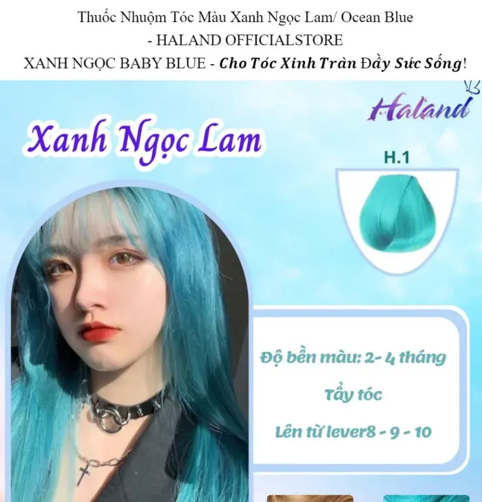 Thuốc Nhuộm Tóc Màu Xanh Ngọc Lam/ Ocean Blue HALAND OFFICIALSTORE Tặng Kèm  Găng Tay Trợ Nhuộm BABY BLUE H1 𝑪𝒉𝒐 𝑻𝒐́𝒄 𝑿𝒊𝒏𝒉 𝑻𝒓𝒂̀𝒏 Đ𝒂̂̀𝒚  𝑺𝒖̛́𝒄 𝑺𝒐̂́𝒏𝒈 | Lazada Việt Nam