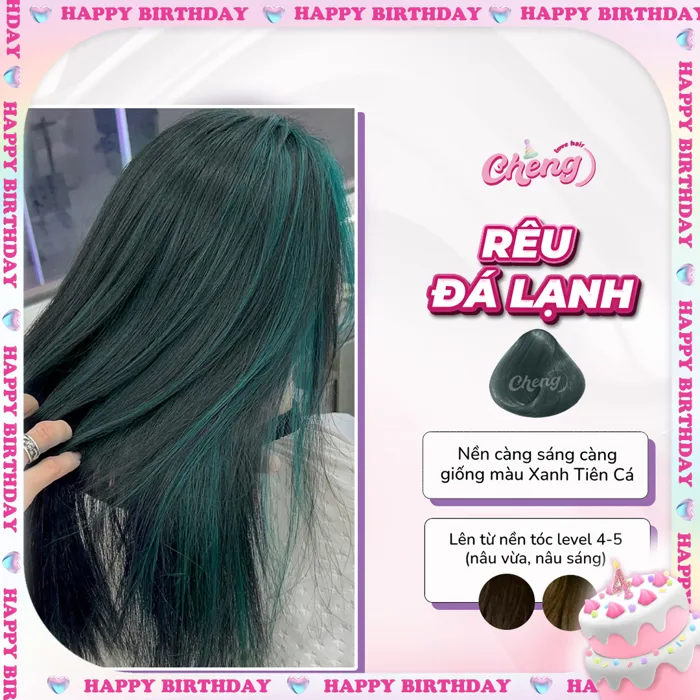 Thuốc Nhuộm Tóc Màu RÊU ĐÁ LẠNH Không Tẩy - Cheng Love Hair