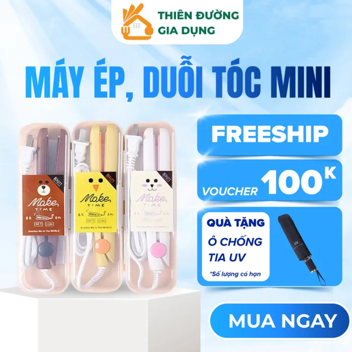 Máy Ép Duỗi Tóc Mini Dễ Thương, Máy Kẹp Tóc Cầm Tay Tiện Lợi Cho Nữ, Dễ  Mang Theo Du Lịch