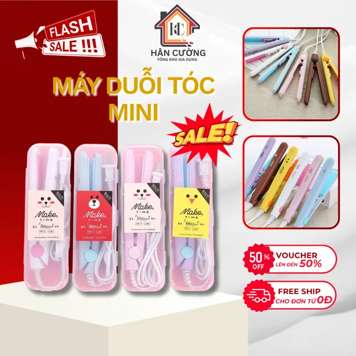 Máy Ép Duỗi Tóc Mini Dễ Thương, Máy Kẹp Tóc Cầm Tay Tiện Lợi Cho Nữ, Dễ  Mang Theo Du Lịch