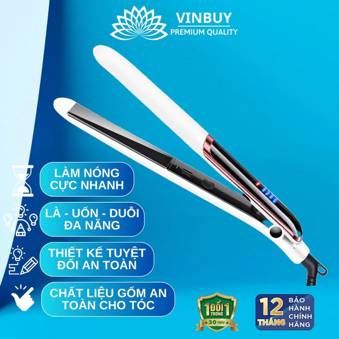 Máy là tóc, uốn duỗi tóc tạo kiểu tóc đa năng 3 trong 1 dùng cho salon tóc  và tại nhà - VINBUY