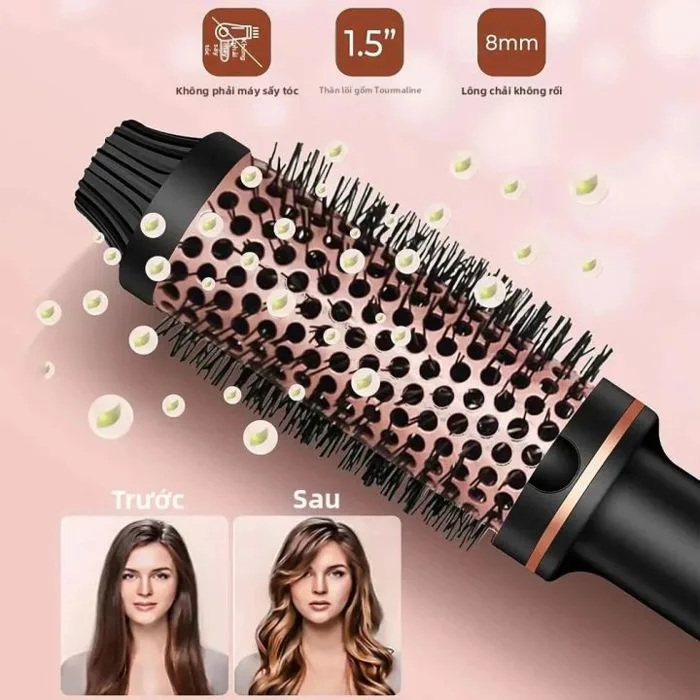 Bàn Chải Tạo Kiểu Tóc 3 Trong 1 Tích Hợp Máy Uốn, Máy Duỗi Và Máy