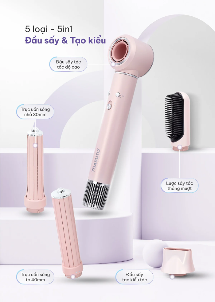 Máy sấy tạo kiểu tóc ion Masuto Air Styler 5in1 - MASUTO VIỆT NAM
