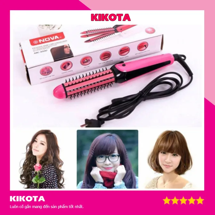 Dụng cụ máy làm tóc 3 in 1 – uốn, duỗi, xoăn cụp, dập sóng nhỏ cho tóc –  Gia Dụng KIKOTA – Giao hàng miễn phí