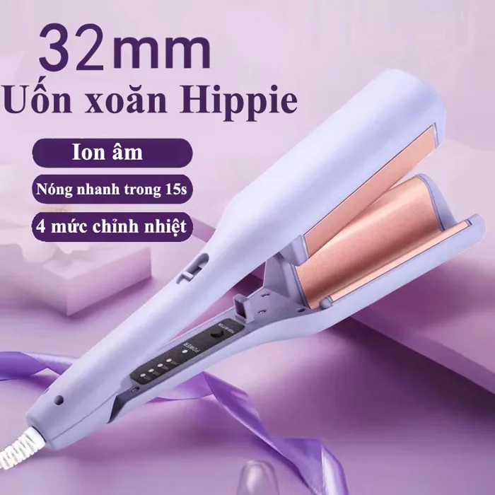 Máy Uốn Tóc Xoăn Sóng Nước 2 Trục size 25mm công nghệ gốm sứ bảo vệ tóc Đi kèm với clip lược | Shopee Việt Nam