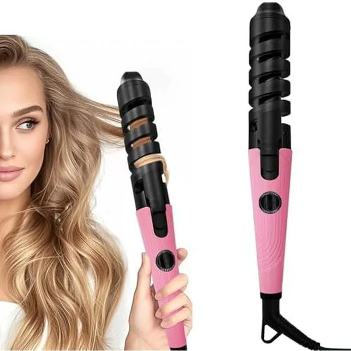 Phụ nữ, Bàn ủi tóc gỡ rối, Máy tạo kiểu tóc xoắn ốc tự động (Máy uốn tóc  không uốn tóc Pink0 Máy uốn tóc ngắn chống bỏng và nhanh chóng để