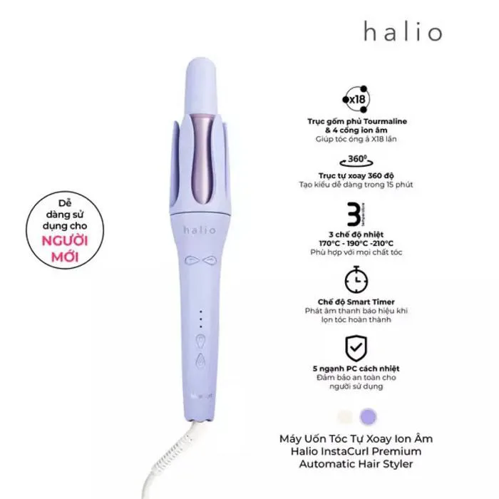 Máy uốn tóc tự xoay ion âm Halio Instacurl Premium Automatic Hair Styler | Giá rẻ Máy uốn tóc tự xoay ion âm Halio Instacurl Premium Automatic Hair Styler | Giá rẻ
