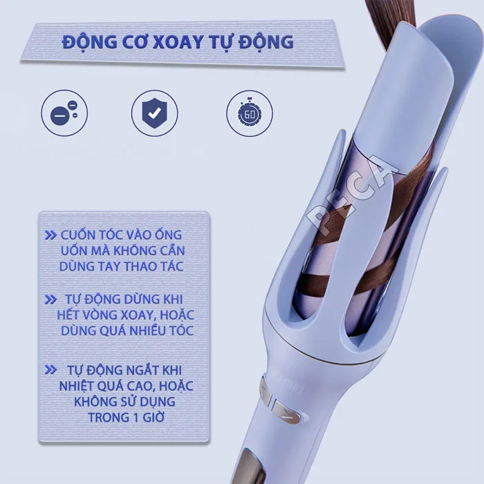 Máy uốn tóc xoay tự động Kemei KM-2063 điều chỉnh 12 mức nhiệt độ Máy uốn tóc xoay tự động Kemei KM-2063 điều chỉnh 12 mức nhiệt độ