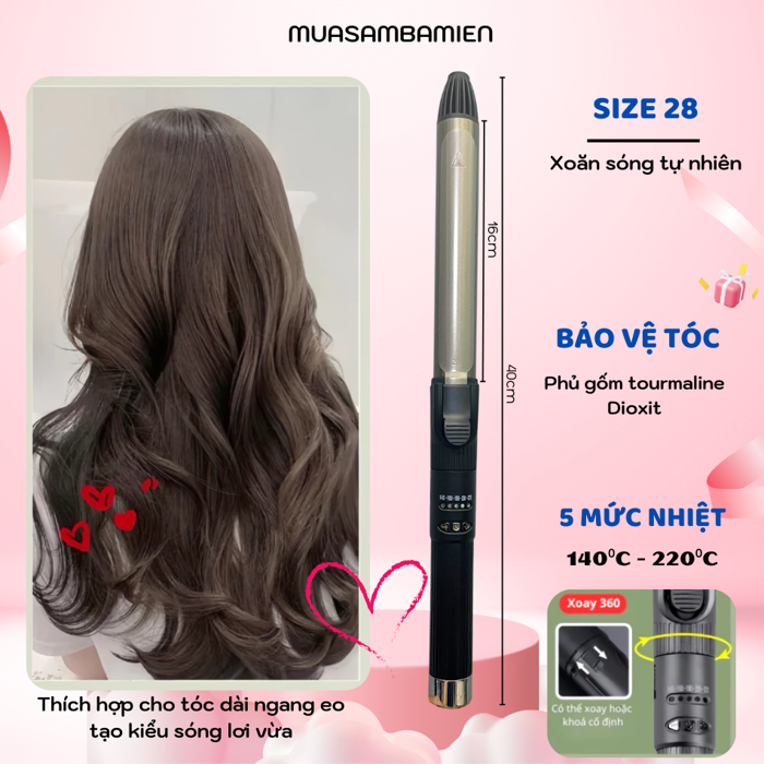 Máy uốn tóc Koremi hàn quốc chuẩn salon tóc xoay trục xoay 360 độ - Koremi Việt Nam Máy uốn tóc Koremi hàn quốc chuẩn salon tóc xoay trục xoay 360 độ - Koremi Việt Nam